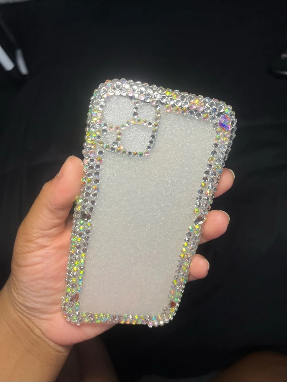 Crystal Rhinestone Clear iPhone 13 Case - Sparkling White